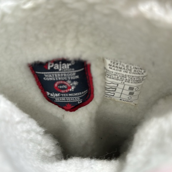 PAJAR black boots size 5.5 waterproof. Lined warm tie lace front; used - Picture 3 of 9